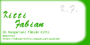 kitti fabian business card
